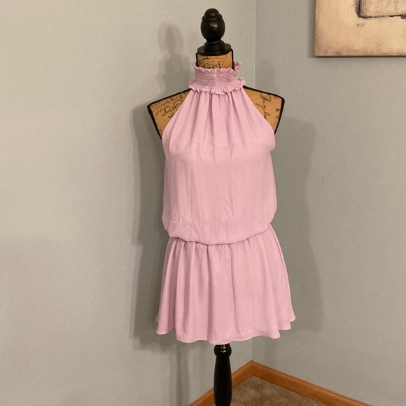 Amanda Uprichard Lavender Halter Mini Dress Women Size M - Picture 1 of 12